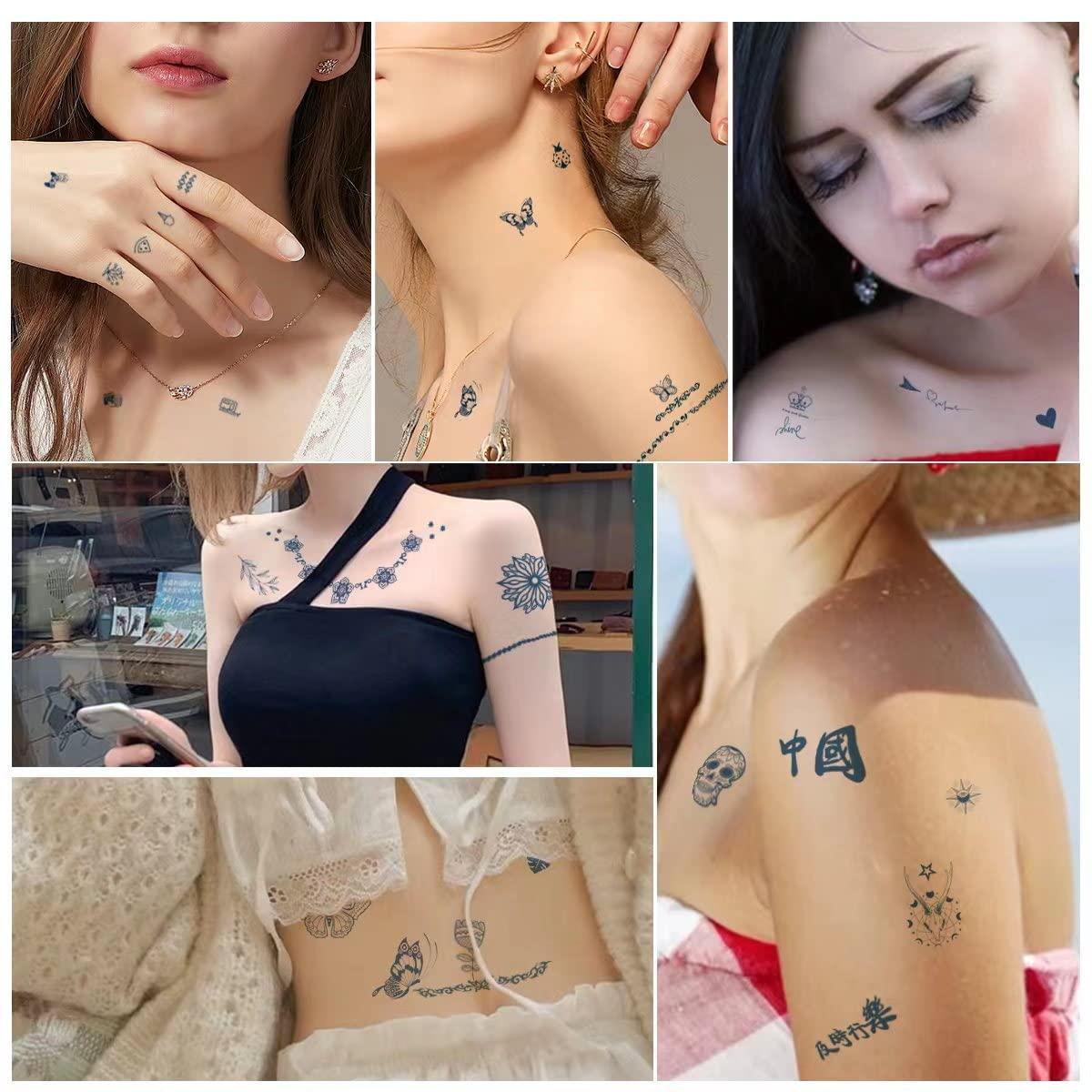 30pcs Dark Symbol Waterproof Temporary Tattoo Sticker Emoji Stars Feather  Fox Animal Letter Black Fake Tatoo Body Art Women Men - AliExpress
