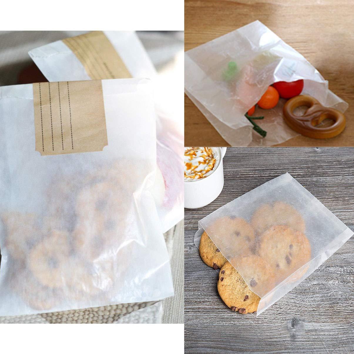 Paper Sandwich Bags Bulk Wax Paper (200 Pack) 7 x 6 x 1 Wet Wax Paper  Bags - Food Grade Grease Resistant Wax Bags - White Glassine Bags - Paper