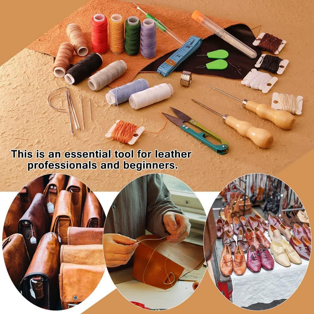 KRABALL 59 Pcs Leather Sewing Kit Leather Needles for Hand Sewing
