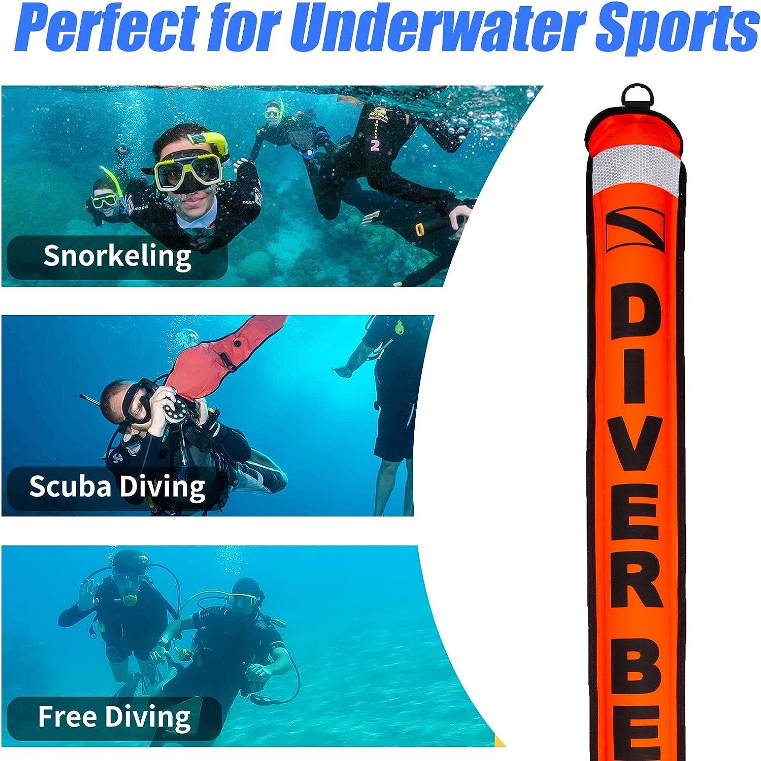 Scuba Surface Marker Buoy SMB, Inflatable Signal Tube + Diving