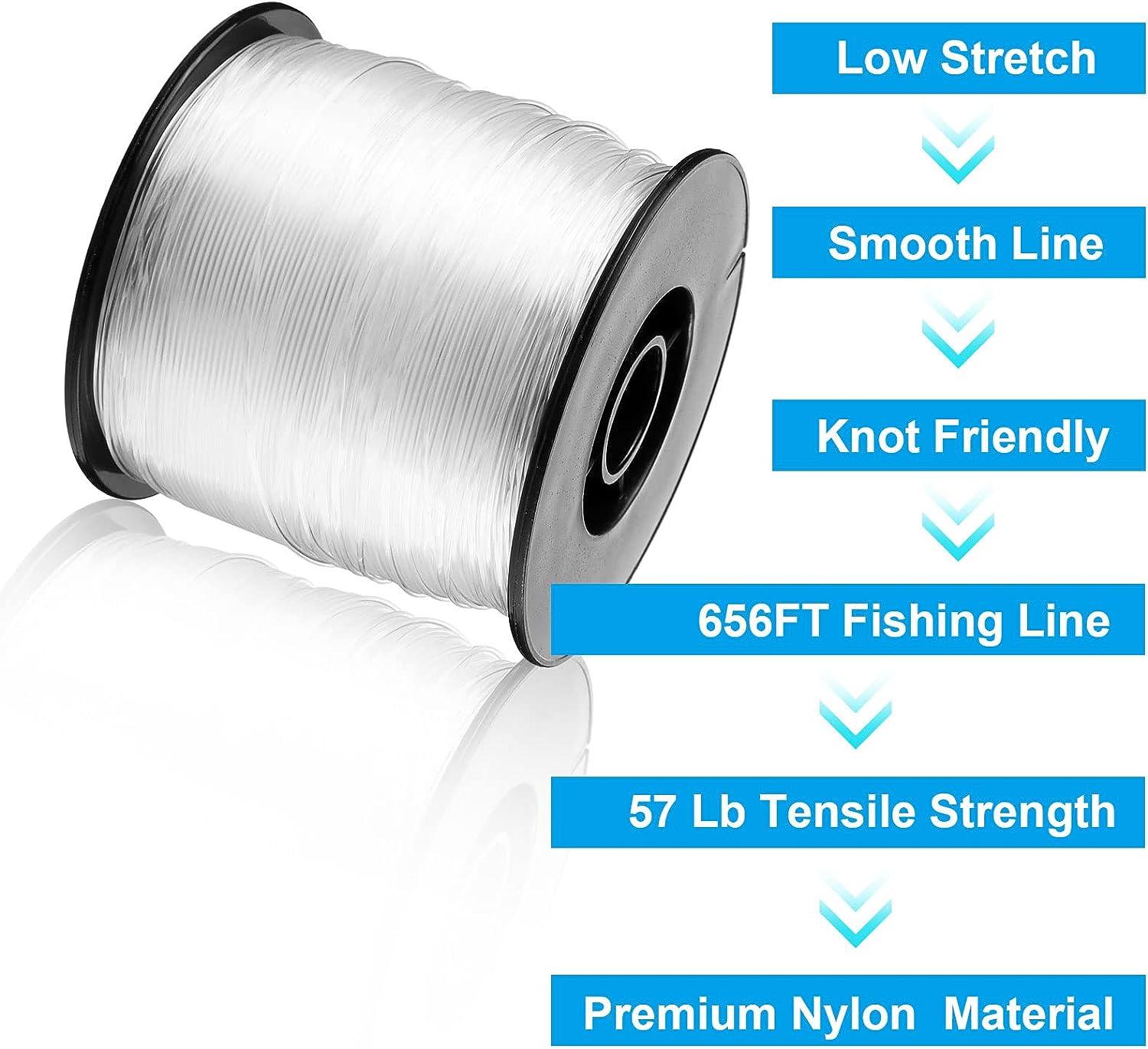 Clear Fishing Wire, 656FT Fishing Line Clear Invisible Hanging Wire Strong  Nylo