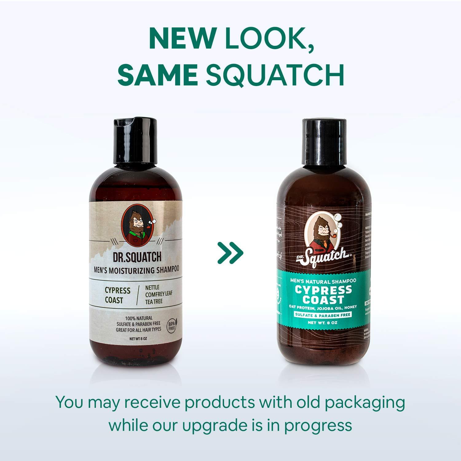 Dr. Squatch Cypress Coast Shampoo for Men - Keep Hair Looking Full Healthy  Hydrated - Naturally Sourced and Moisturizing Men's Shampoo