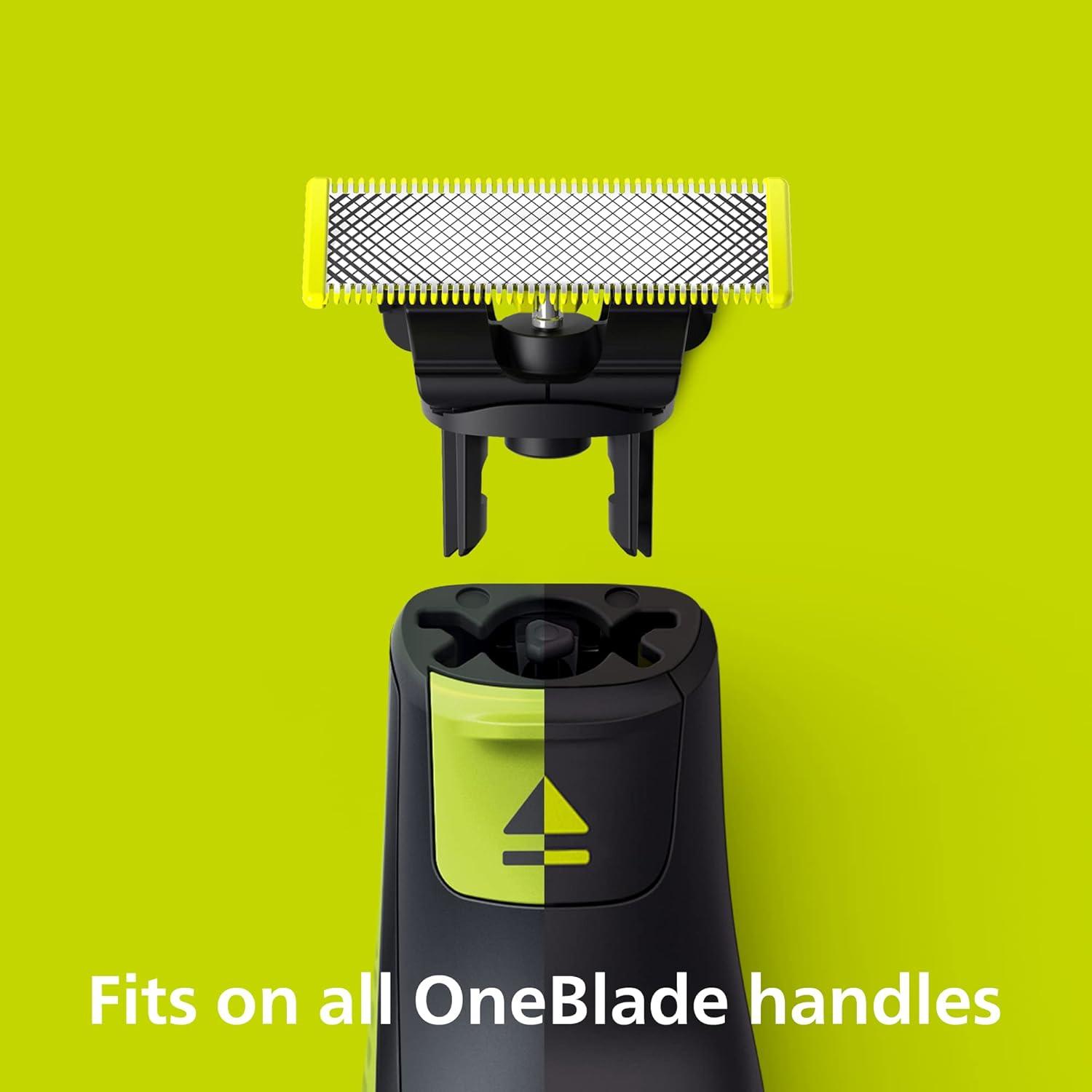 Philips OneBlade 2 stainless steel Replacement Blades for Face, compatible  with all OneBlade beard trimmers, body groomers, electric razors (Model