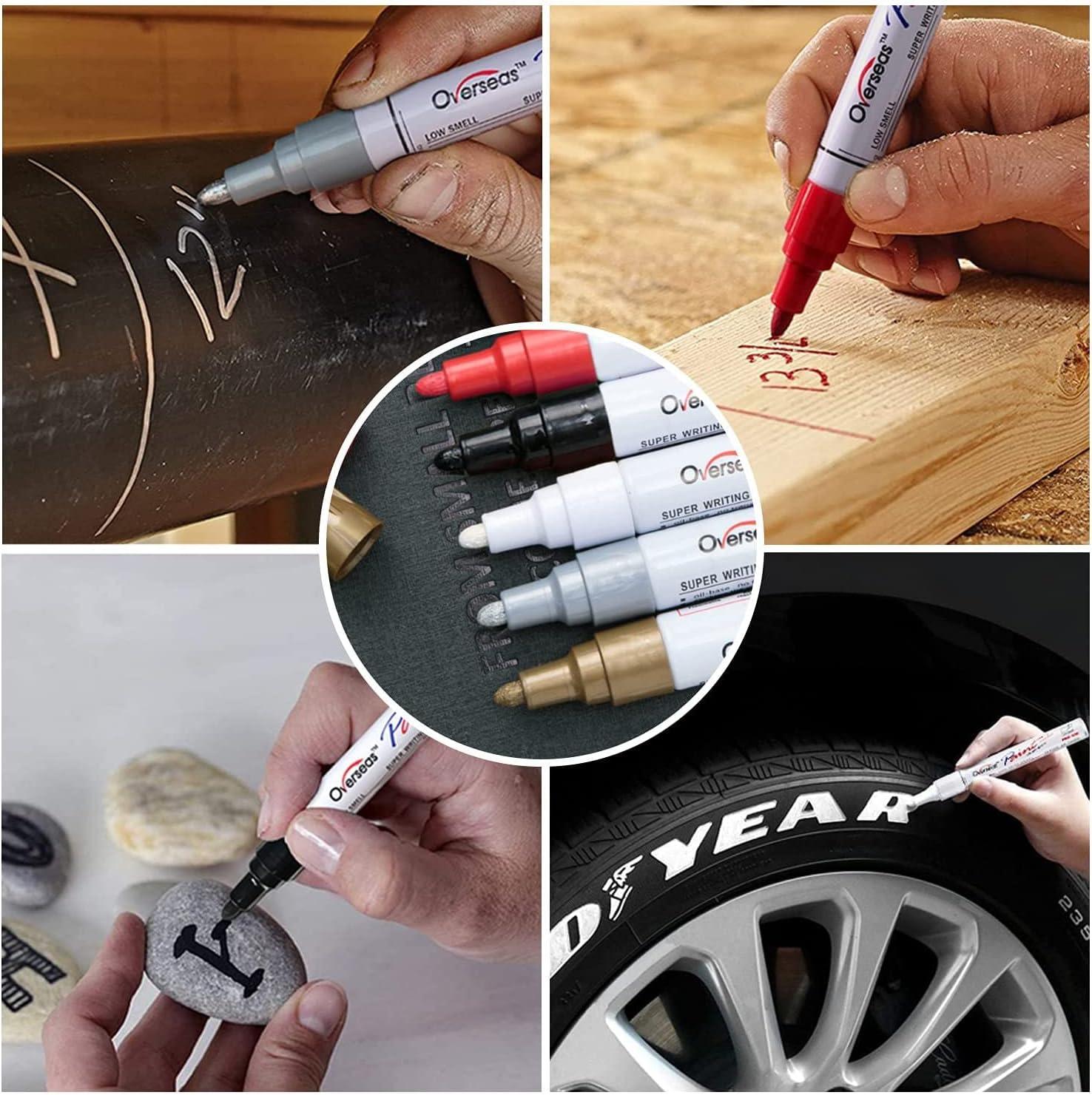 White Tire Paint Marker For Car Tire Lettering 4 Pack Permanent Tire Paint