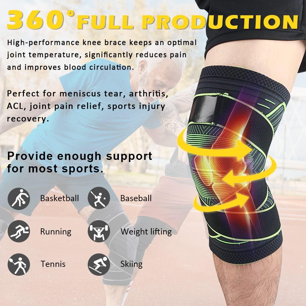 A Pair Knee Sleeve, Knee Pads Compression Fit Support, Knee Braces for Knee  Pain with Adjustable Straps, for Running, Work Out, Gym, Joint Pain and  Arthritis Relief, Meniscus Tear. (M, Blue) 