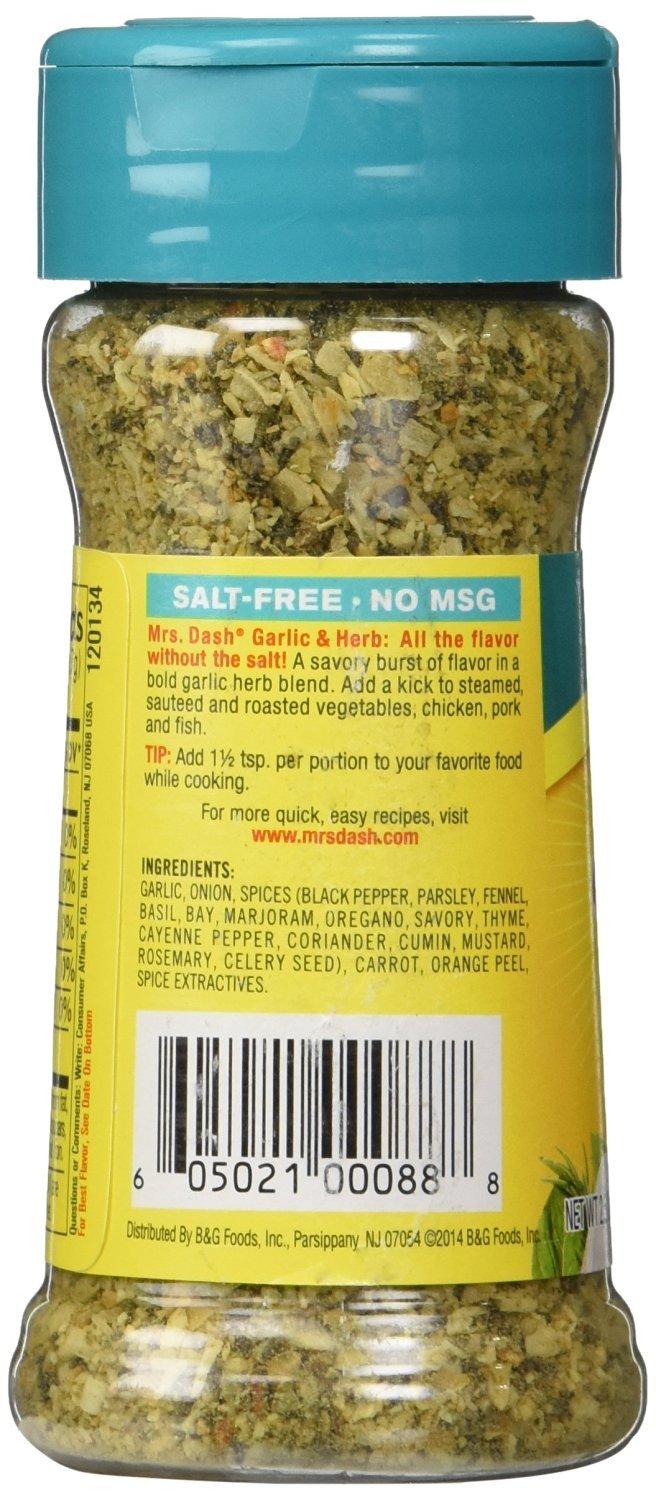 Mrs.Dash Garlic & Herb Seasoning - 6.75 oz. container, 6 per case