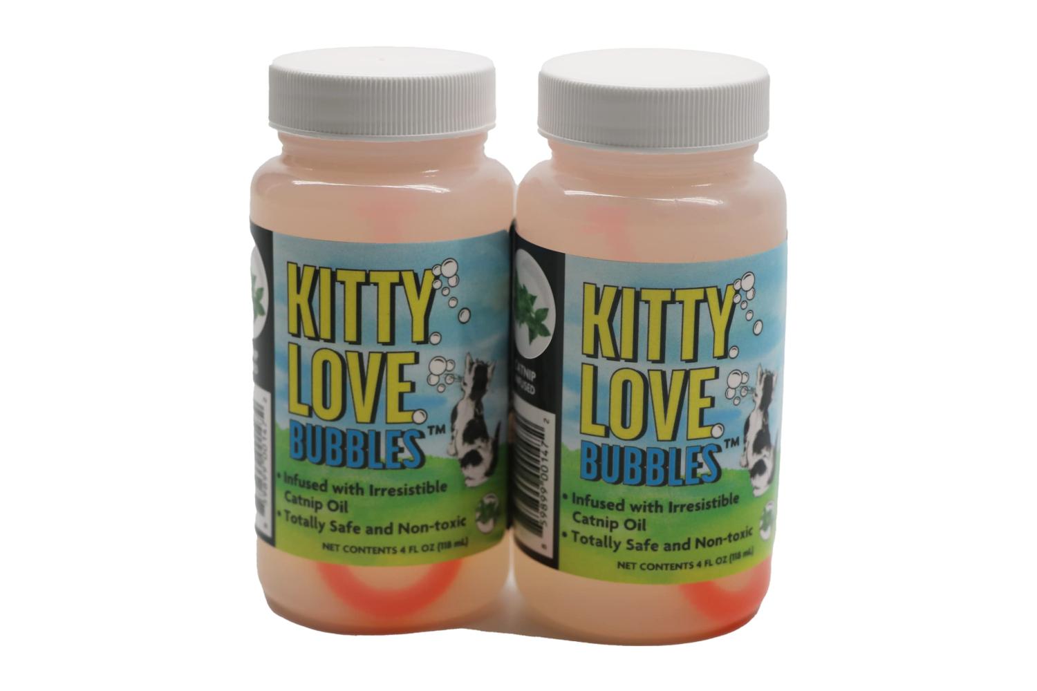 Kitty Love Bubbles, Catnip Scented Bubbles 4oz. Bottle-2 Pack for Cats