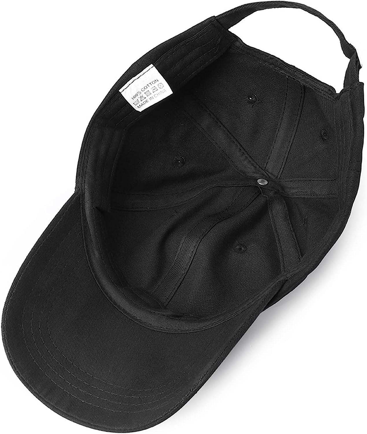 NPQQUAN Men Women Baseball Cap Golf Dad Hat Adjustable Original Classic Low  Profile Cotton Hat Unconstructed Plain Cap Black 1