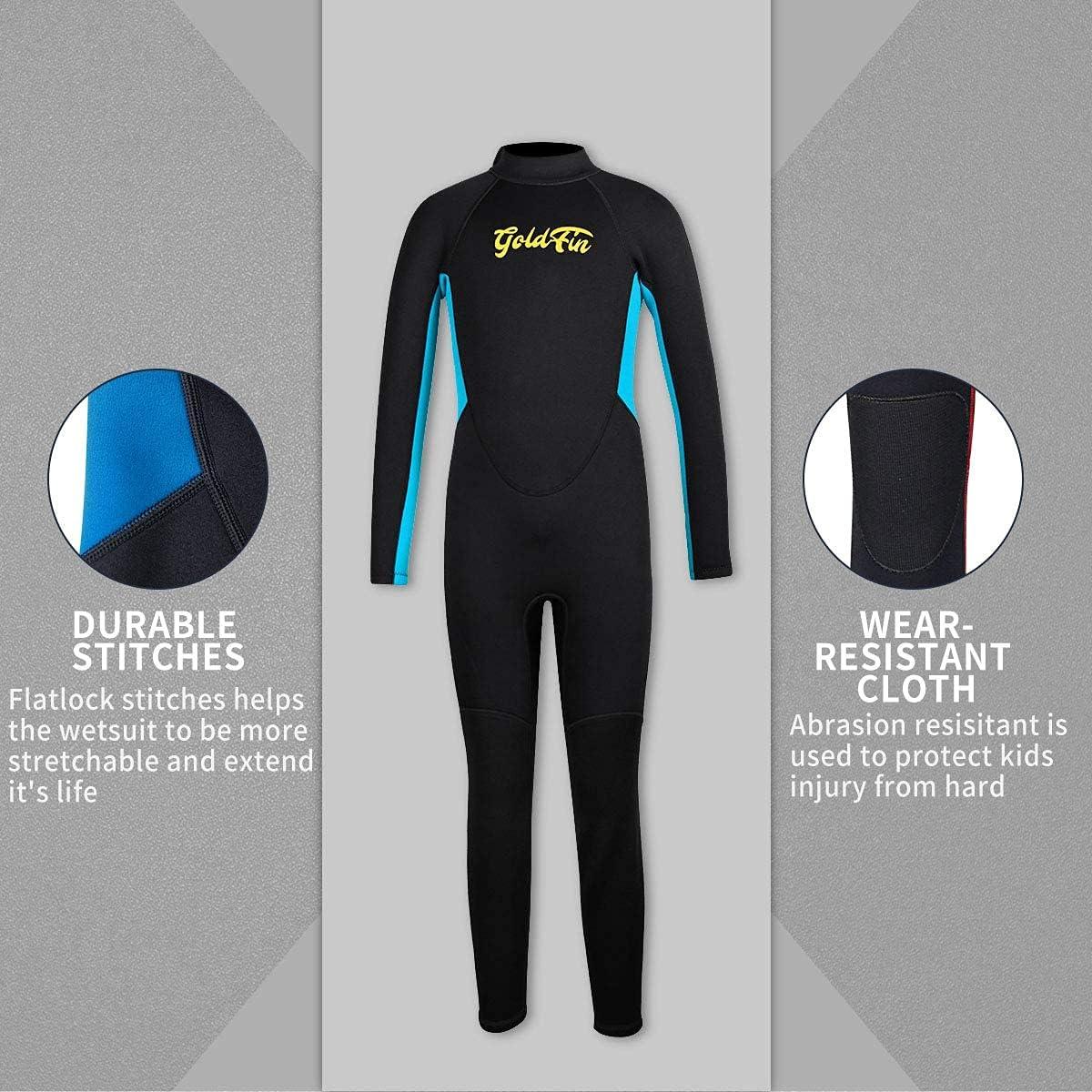Goldfin Kids Wetsuits for Boys Girls, 2mm Toddler Shorty Wetsuit
