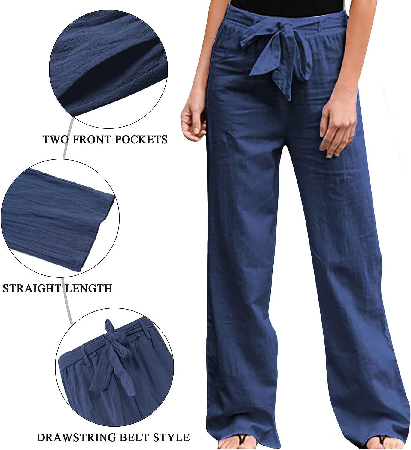 Women's Mid Rise Drawstring Elastic Waistband Side Pocket Solid