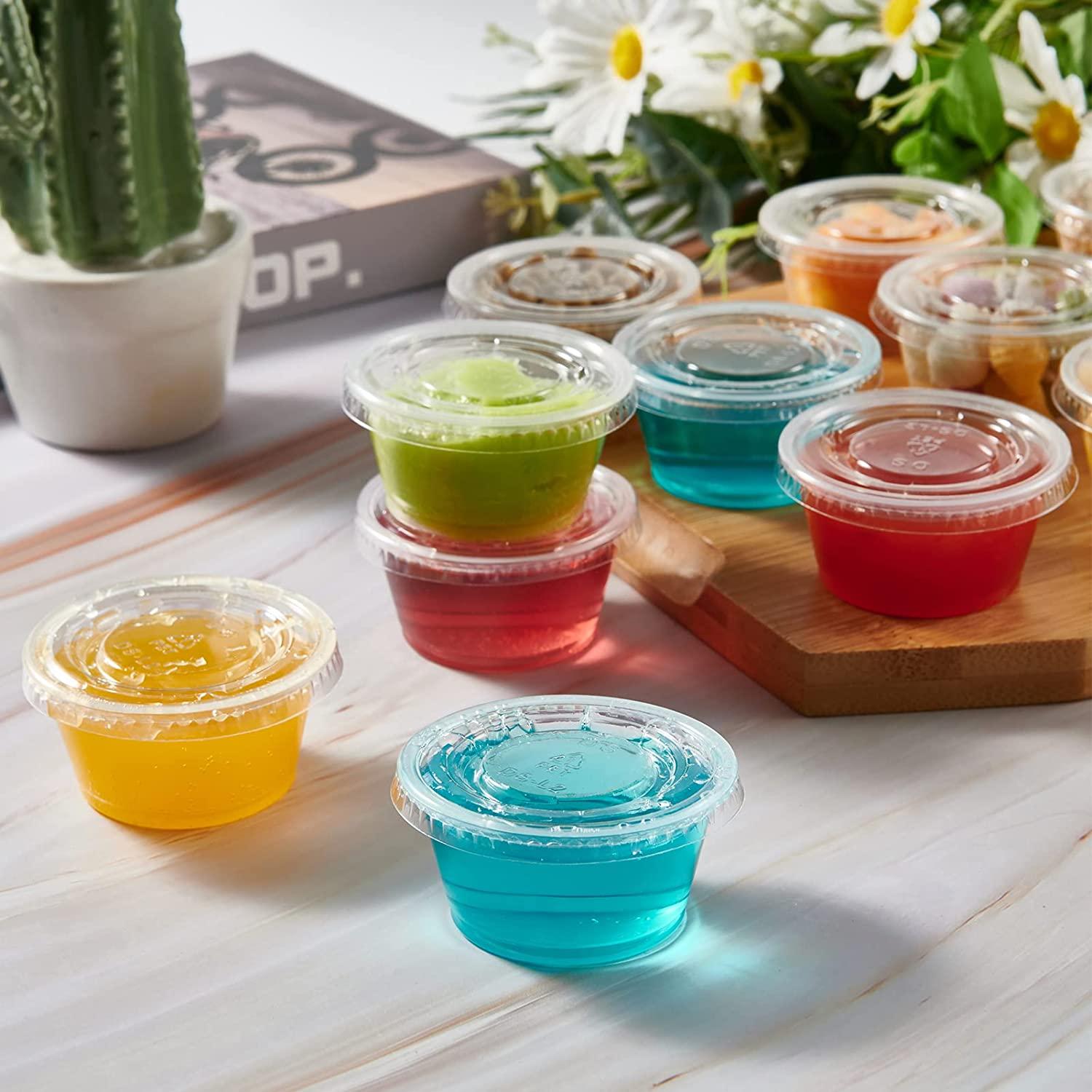 Pantry Value 100 Sets - 2 oz. Jello Shot Cups with Lids, Small