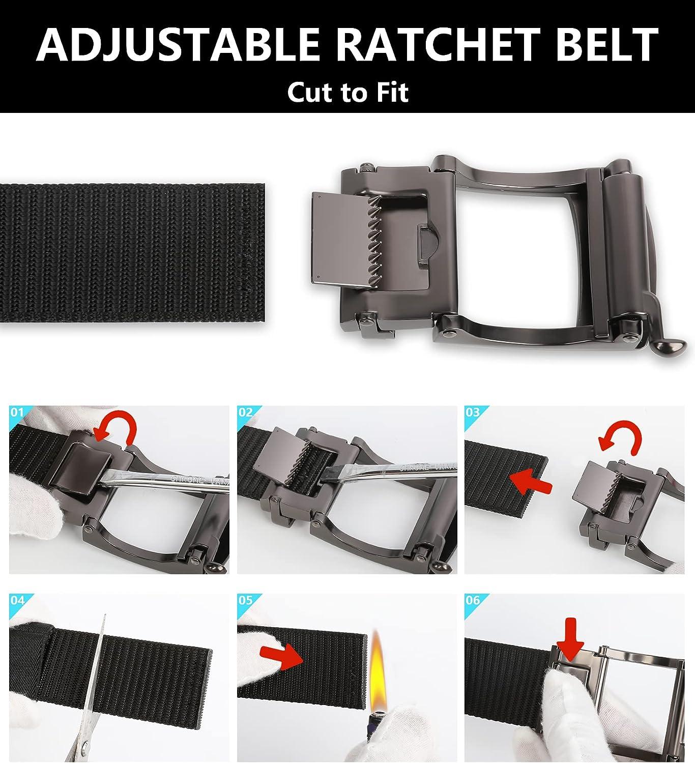 FAIRWIN Ratchet Belts for Men's Casual Nylon Web Belt Golf Belts for Men  Adjustable Dress Men's Belts for Jeans Shorts Black M (Waist 36-42)  Adjustable