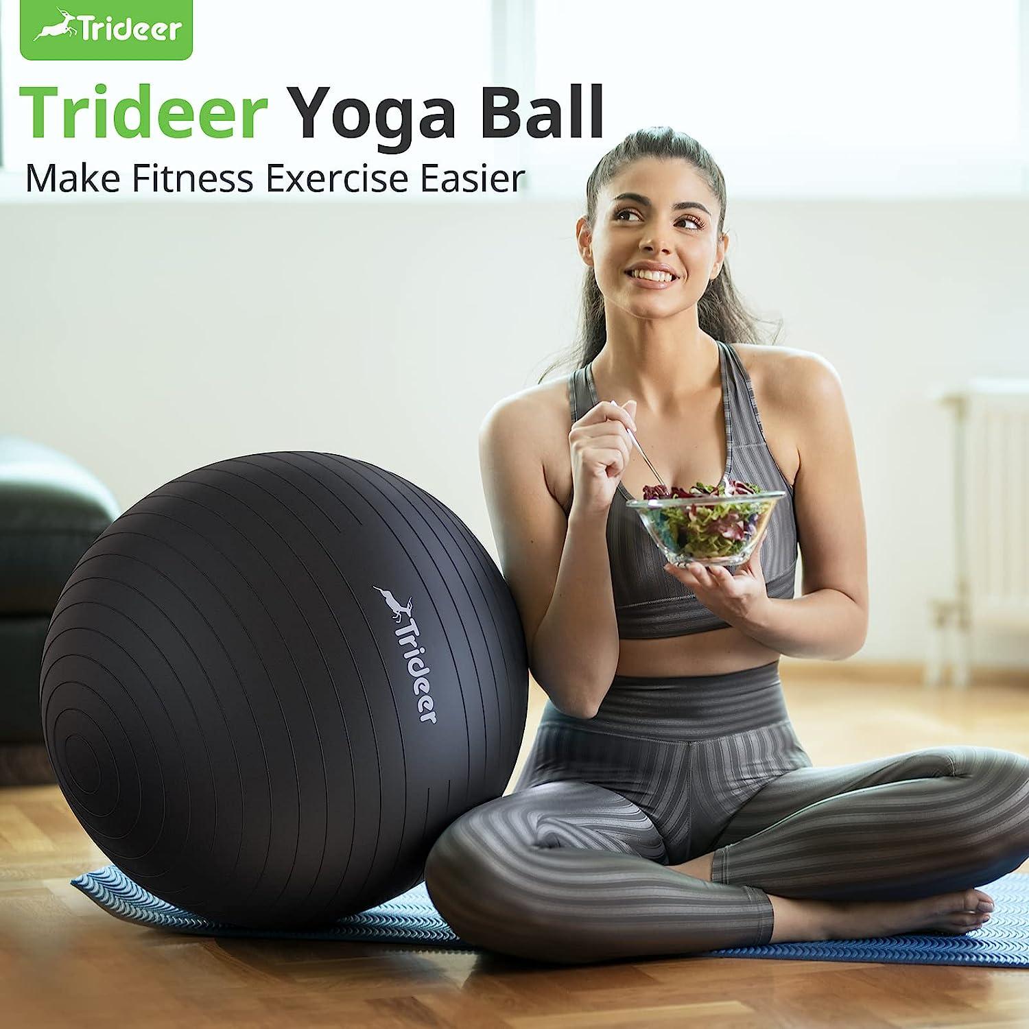  Trideer Extra Thick Yoga Ball Exercise Ball, 5 Sizes Ball  Chair, Heavy Duty Swiss Ball for Balance, Stability, Pregnancy, Physical  Therapy, Quick Pump Included : Sports & Outdoors