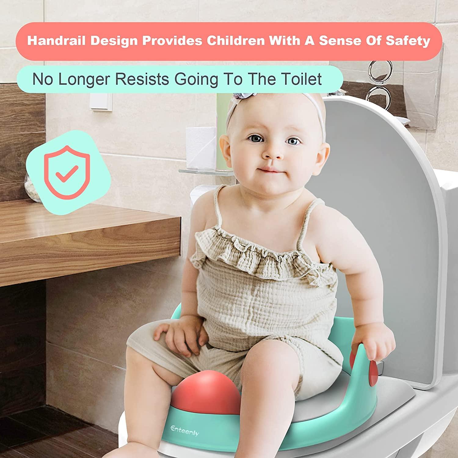 Toddlers Toilet Seat - Potty Training Seat For Kids - Non Slip Loo Trainer  With Anti-splash Guard - Unisex Toilet Assistant Ring With Handles And Back  | Fruugo NO