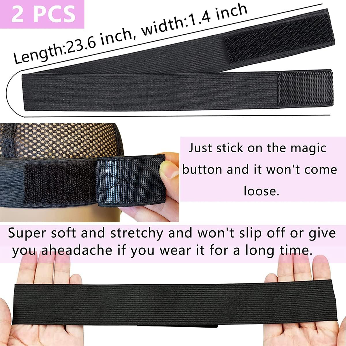 Elastic Bands for Wig Edges Adjustable Lace Melting Band for Wigs Edge Wrap  to Lay Edges Non Slip Thick Comfortable Durable Wig Band for Lace Frontal  Melt (2 PCS) 2 Count (Pack of 1)