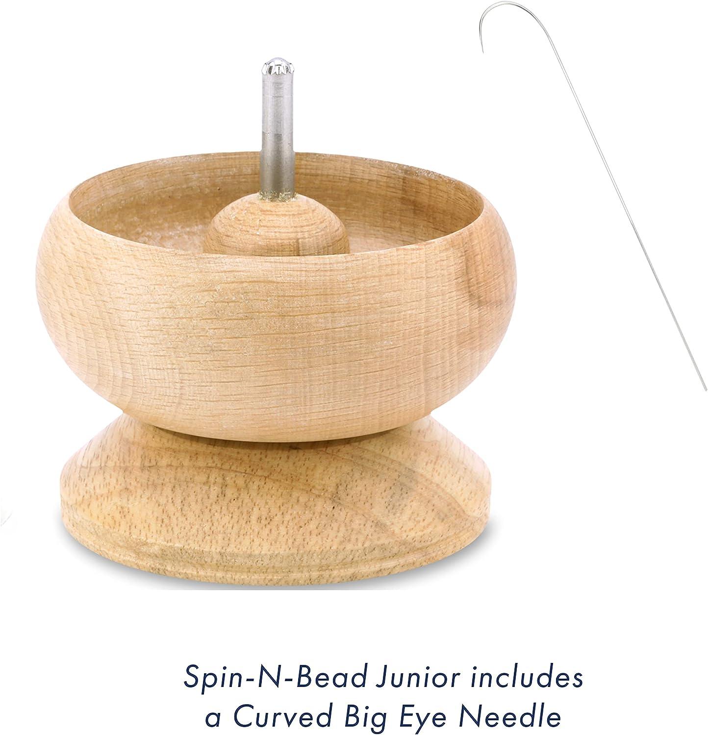 Beadalon Spin-N-Bead, Mini Size Bead Spinner Bowl Includes 1 Curved Big Eye  Needle for Easy Bead Stringing and Jewelry Making, Natural