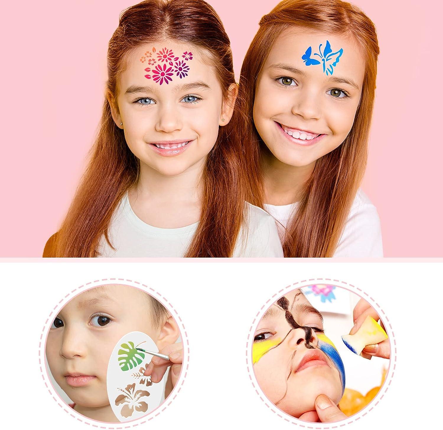 Face Painting Stencils Mermaid Makeup Face Paint Stencils Halloween Body  Art Supplies Tracing Tattoo Templates for Kids Adults Parties Makeup (39  face
