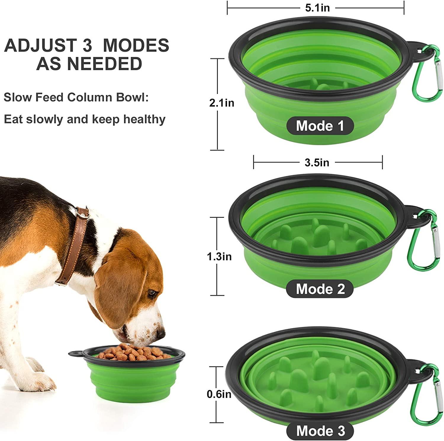 1 Pack Collapsible Dog Bowls, Collapsible Dog Water Bowl for Travel,Dog  Slow Feeder Bowls,Travel Dog Bowls Large,Dogs Portable Water Bowl 