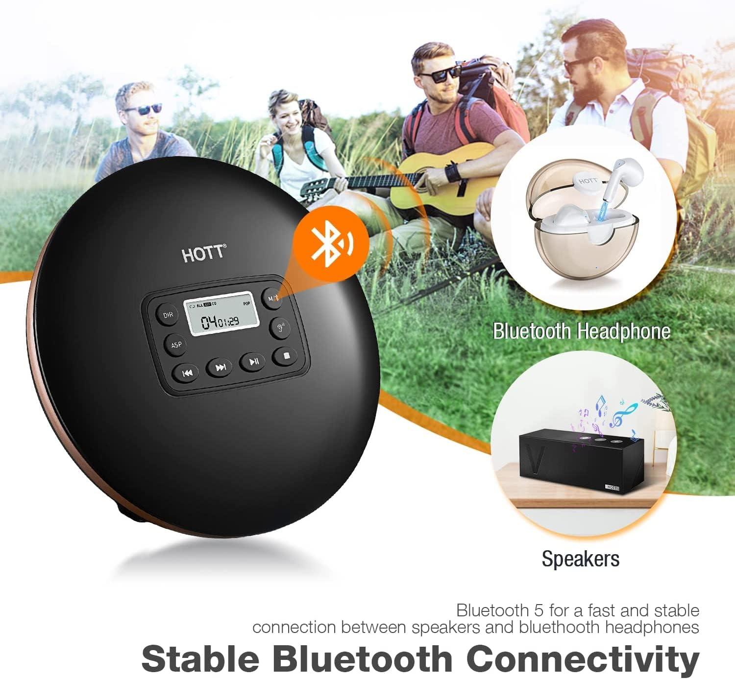 HOTT Portable CD Player Personal Compact Discman CD Player Small