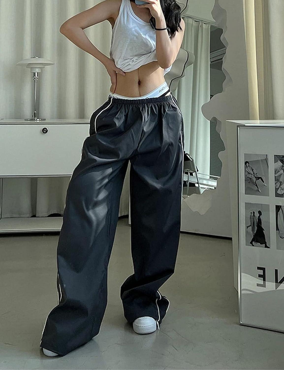 y2k black and white track pants (M)