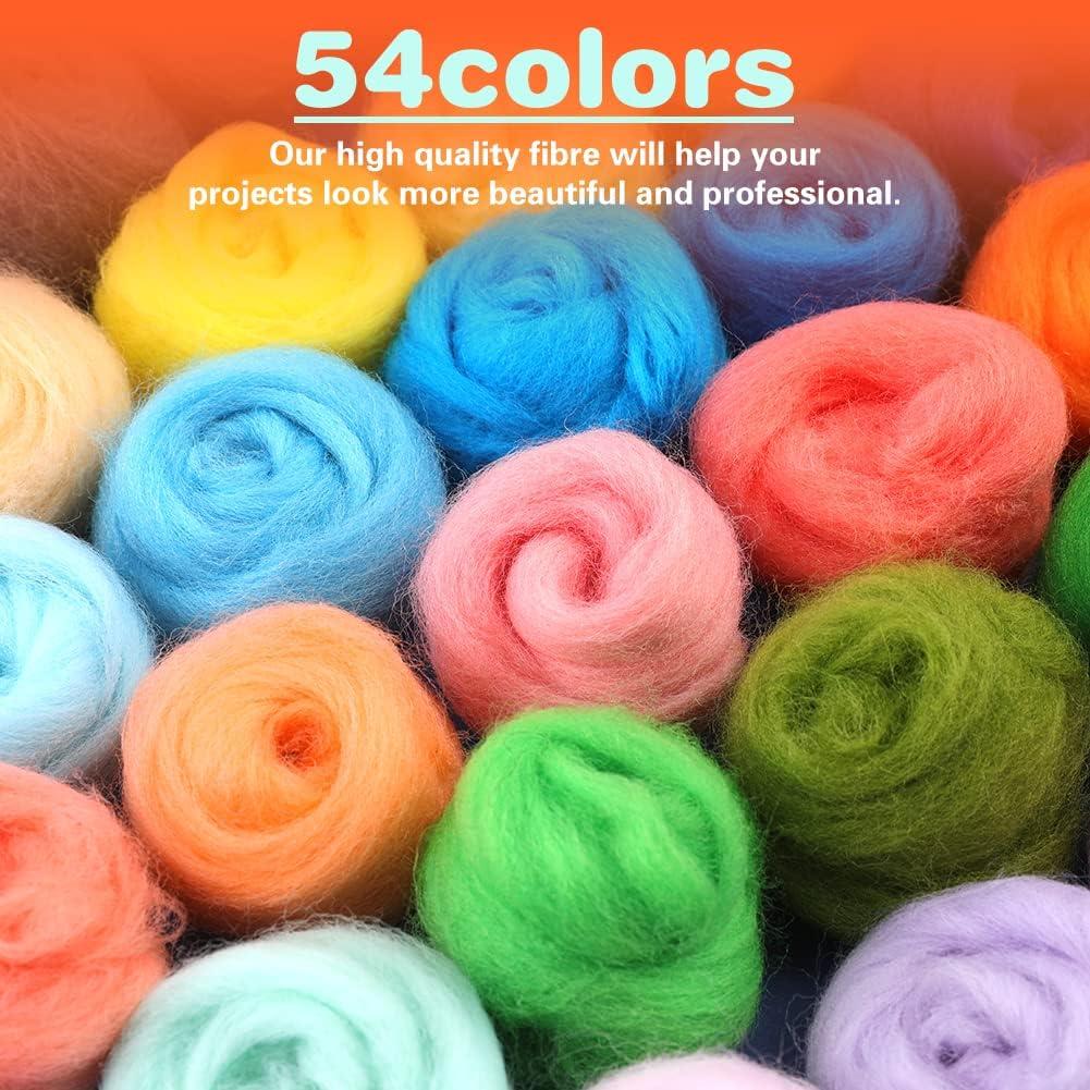 Multicolor Wool Yarn Roving Fibre Hand Spinningss DIY Craft for Needle  Felting