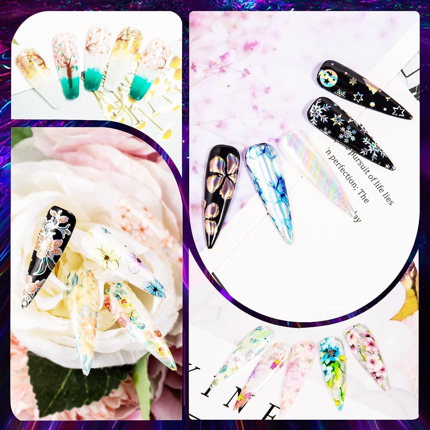 16pcs Transfer Foil For Nails Set Decal Summer Waterdrop Bubbles Slider  Flower Cool Adhesive Glue DIY Nail Art Decor Kit LA794-1 - Price history &  Review