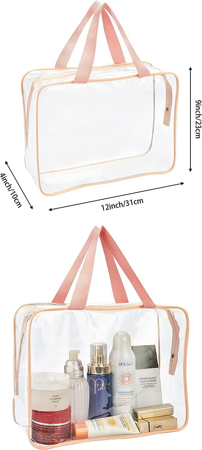 3 Piece Waterproof Travel Bag Set Transparent Makeup Toiletry Clear Wash  Pouch