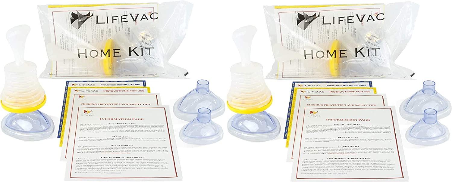 LifeVac - Choking Rescue Device Home Kit for Adult and Children First Aid  Kit, Portable Choking Rescue Device, First Aid Choking Device, Pack of Two