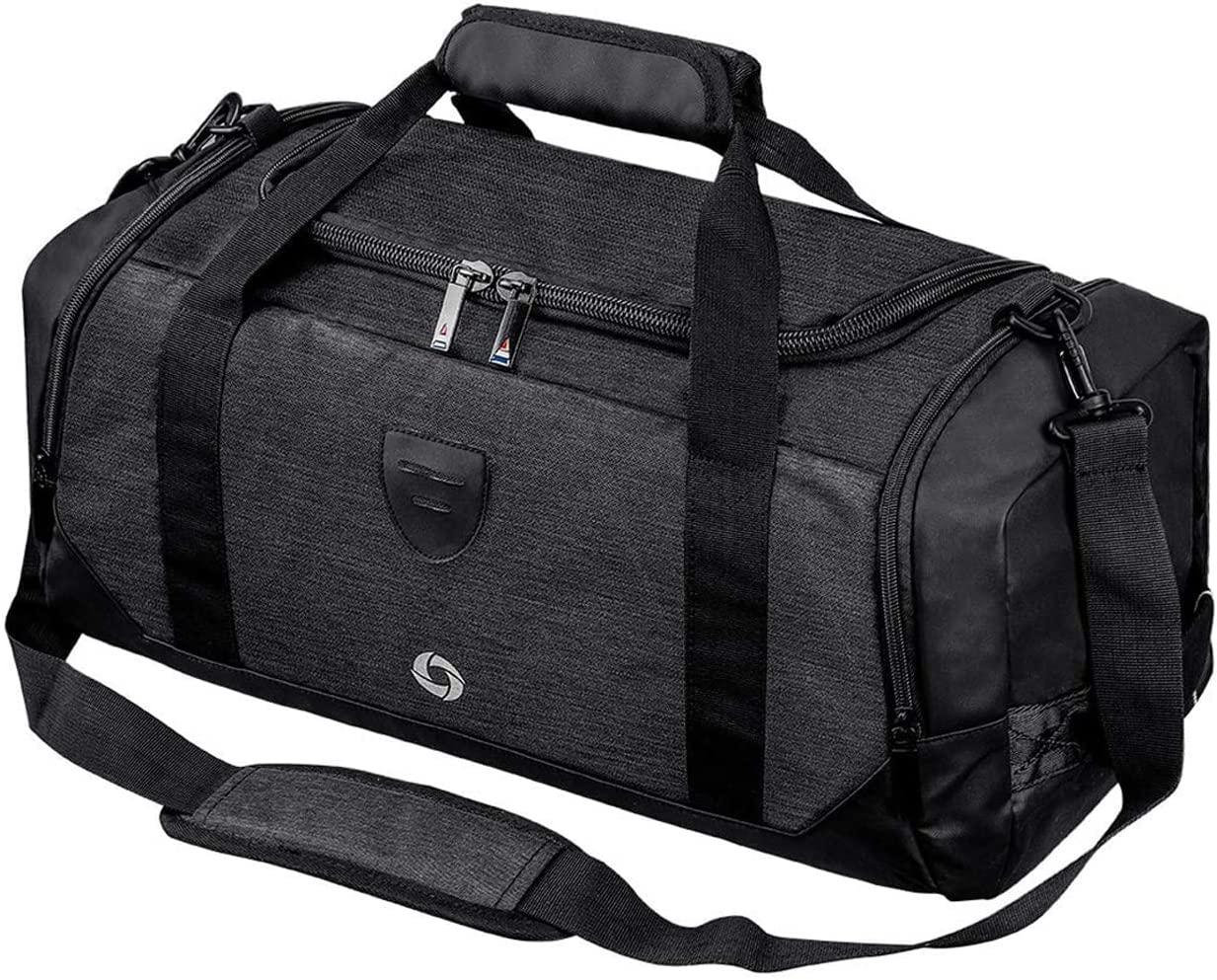 Gym Bag Sports Duffle Bag with Wet Pocket Weekender Overnight Bag with  Waterproof Shoe Pouch,black，G53443 