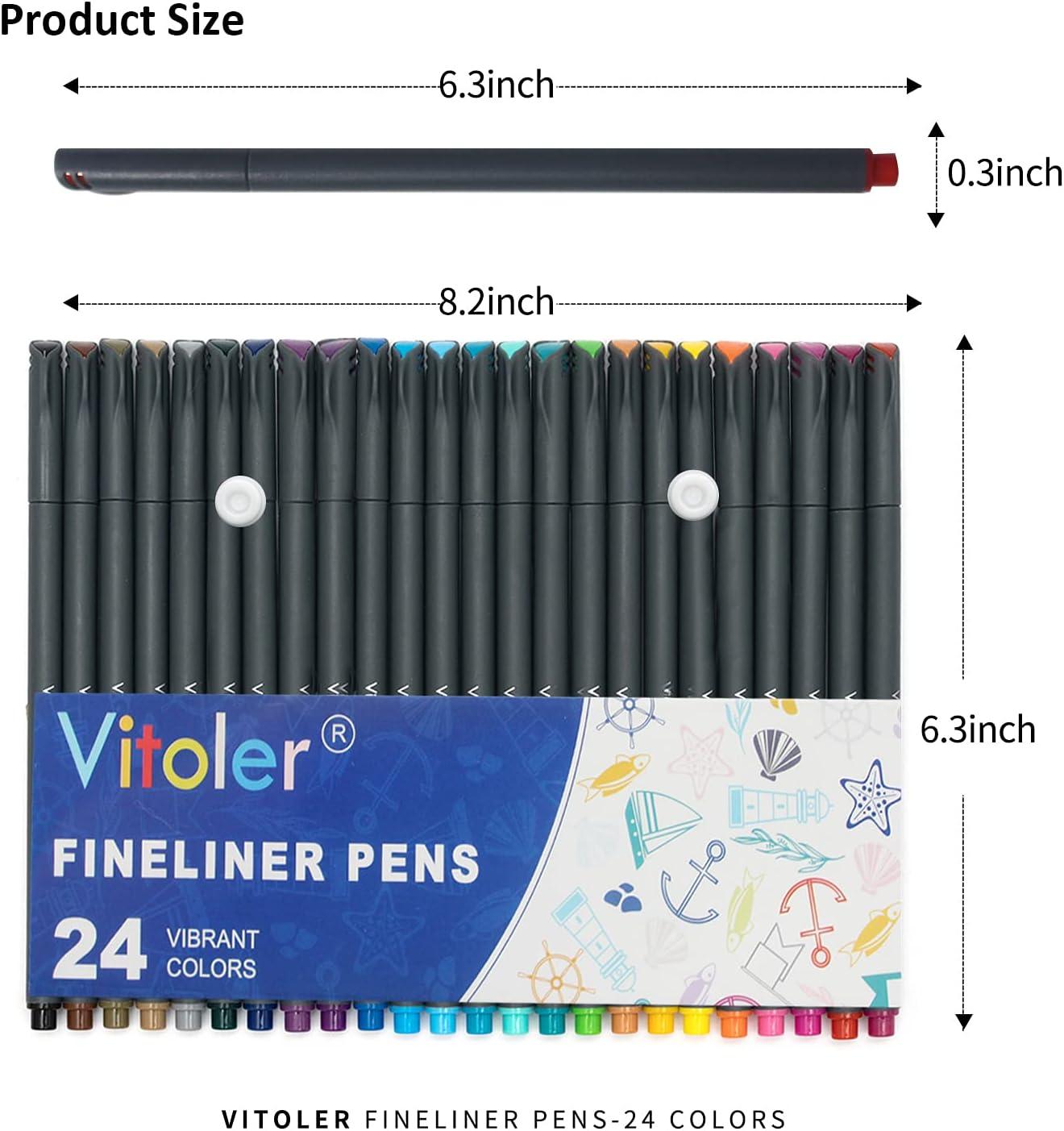  VITOLER Fineliner Colored Pens, Fine Point Marker Assorted  Color Drawing Planner Pens, Pack of 18 Assorted Color for Bullet Journaling  Writing Note Taking Calendar Coloring Art : Arts, Crafts & Sewing
