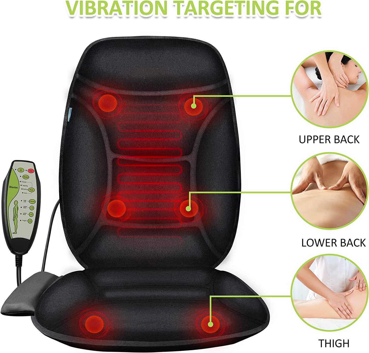 Massage Chair Pad, Back Massager with Heat for Chair or Home Couch, Home  Massage Seat Cushion for Lower Back Thighs