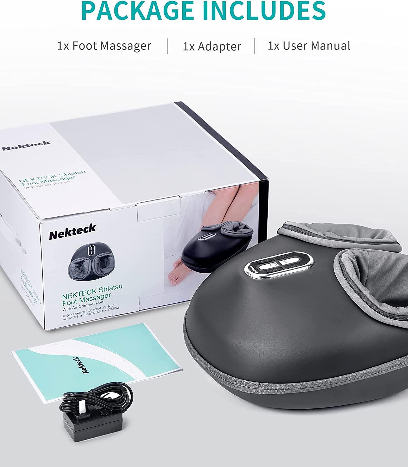 Nekteck Shiatsu Foot Massager Machine with Soothing Heat, Deep Kneading  Therapy, Air Compression, Im…See more Nekteck Shiatsu Foot Massager Machine