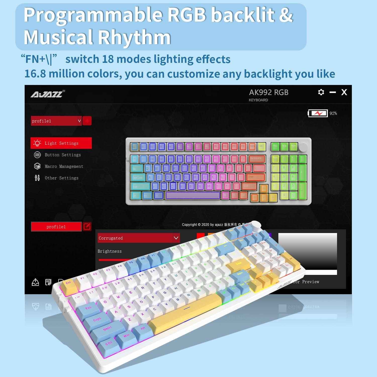 NACODEX AK992 99 Key Hot Swappable RGB Custom Gaming Keyboard
