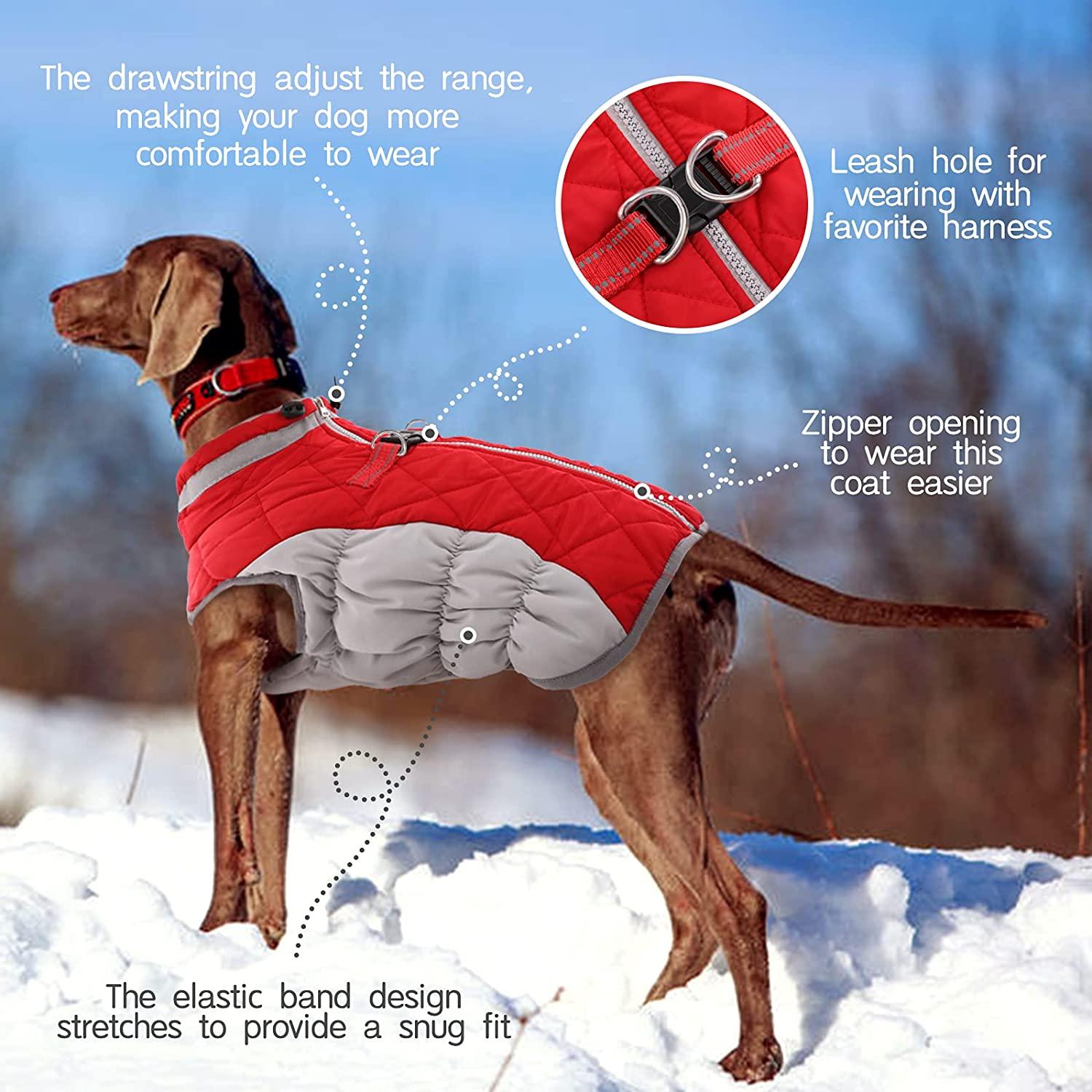 Dog Winter Coat, FUAMEY Soft Fleece Lined Warm Dog Jacket Winter
