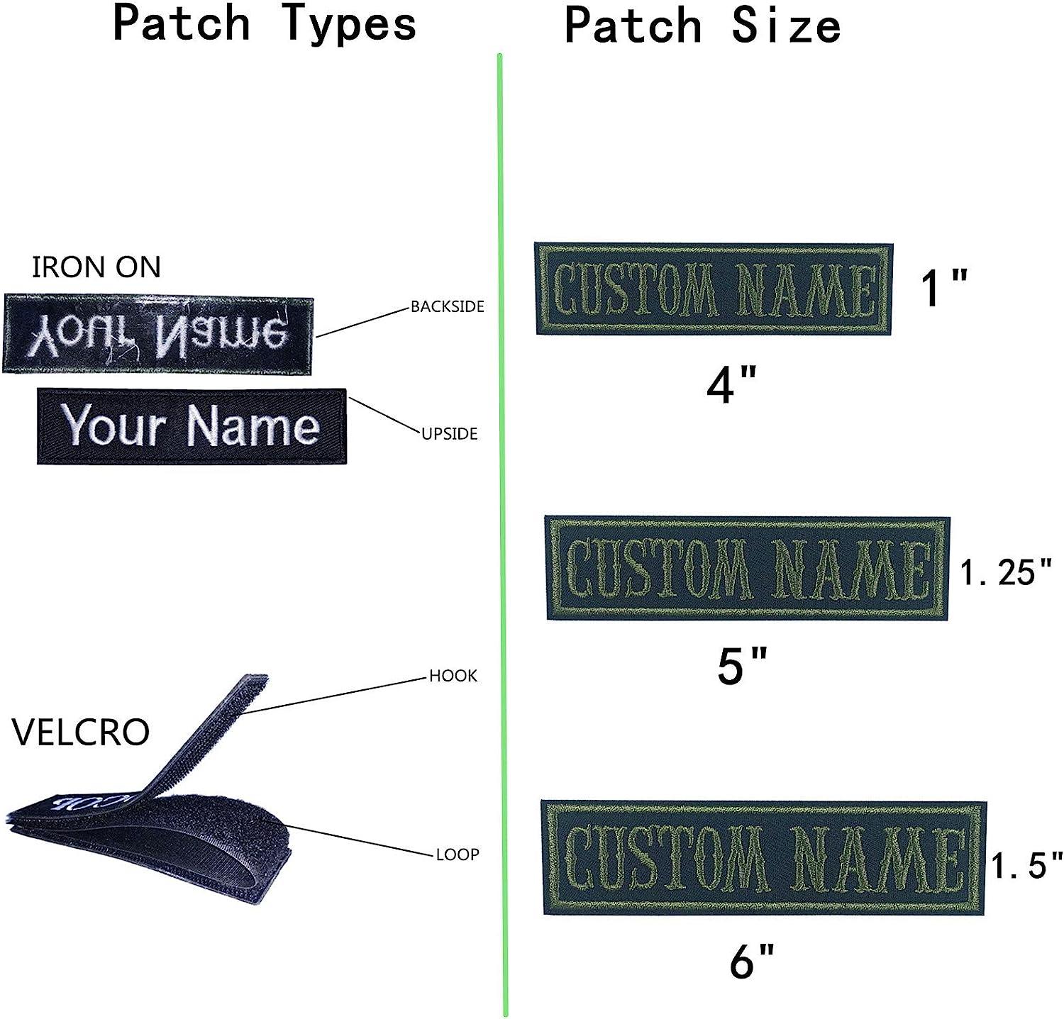 MVCEN Embroidery Name Patches,Custom Patches Name,Tag Patch for Multiple  Clothing Bags Vest Jackets Work Shirts, Size 4inch x 1inch