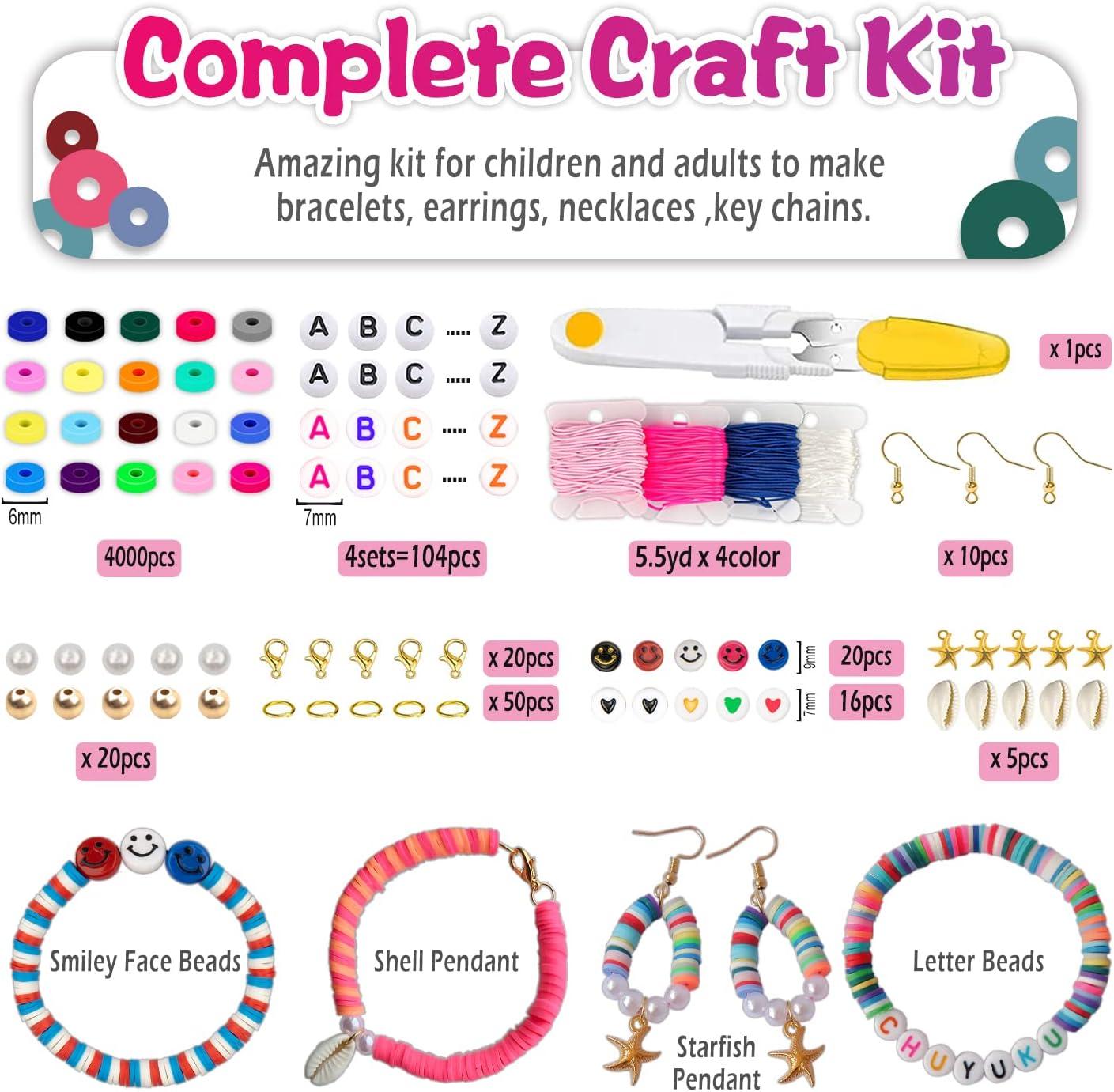 ChuYuKu Gifts for Kids Girls Baskets Stuffers Clay Beads for Jewelry  Bracelet Making Kit Supplies for Teens DIY Preppy Stuff Toys for Ages 6 7  8-12-18 Daughter Teenager Friends Sisters