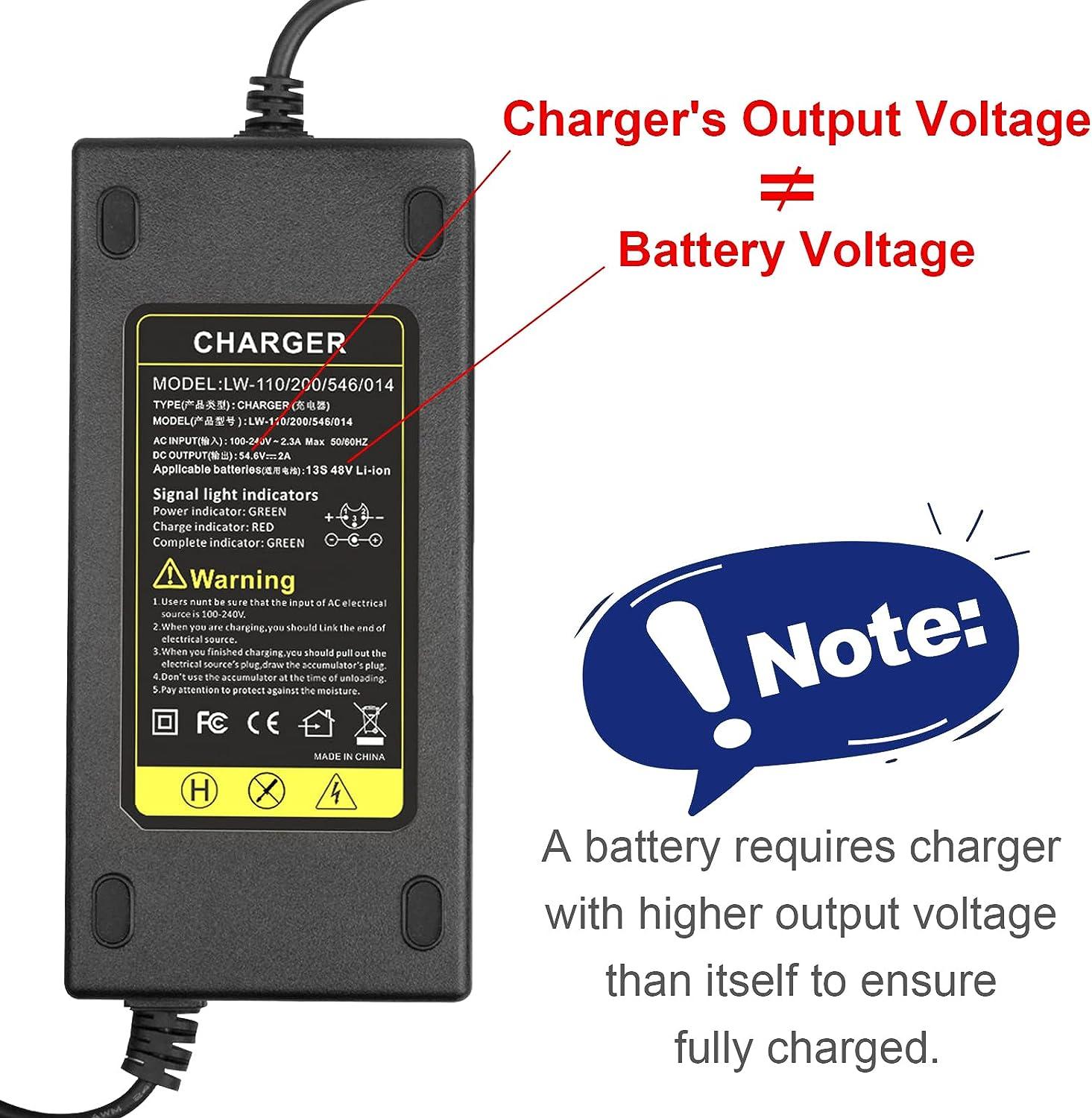 54.6v 3a Lithium Battery Charger Electric Bike Charger For 13s 48v Li-ion  Battery Pack Charger