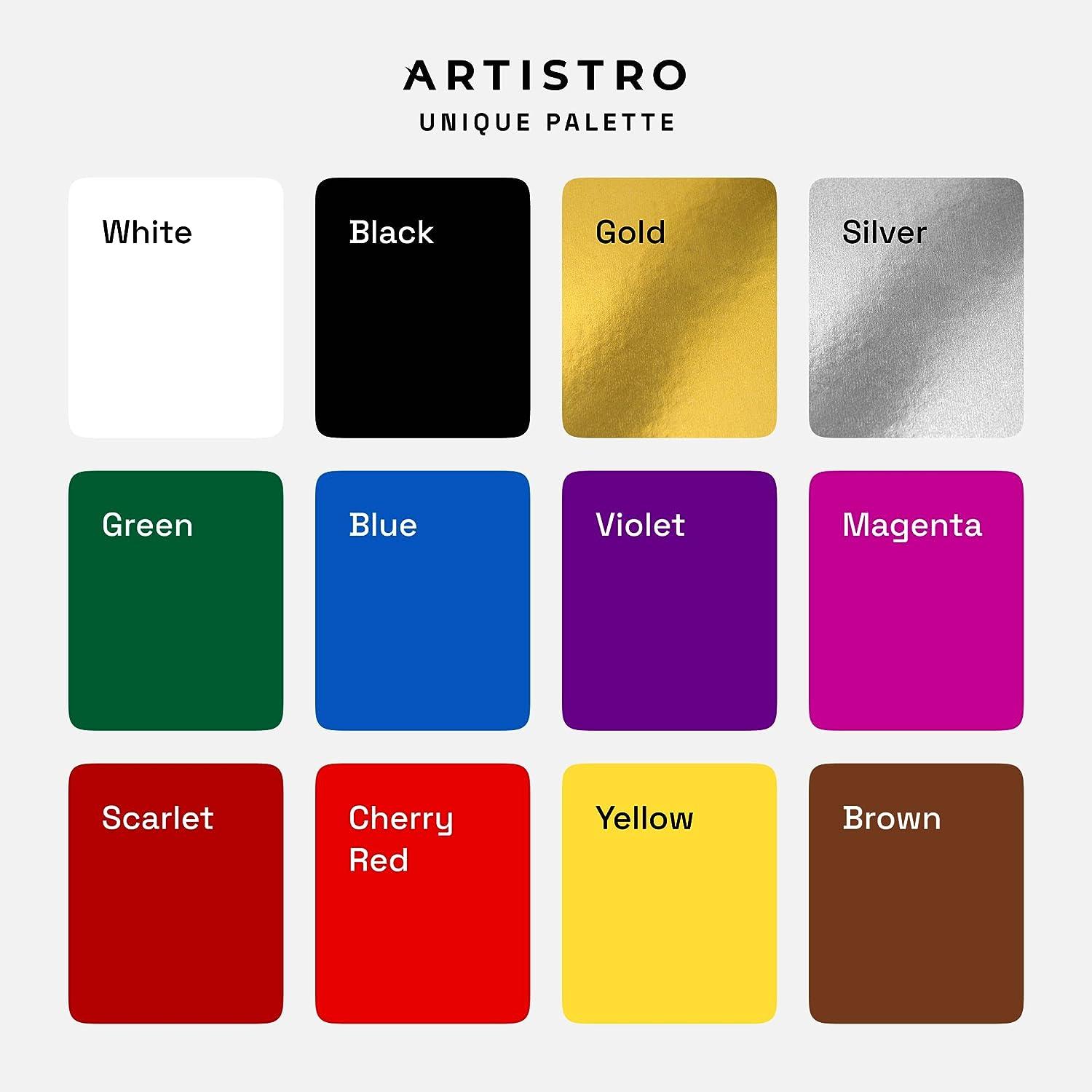 Buy Set of 12 Acrylic Glitter Artistro Paint Markers extra-fine