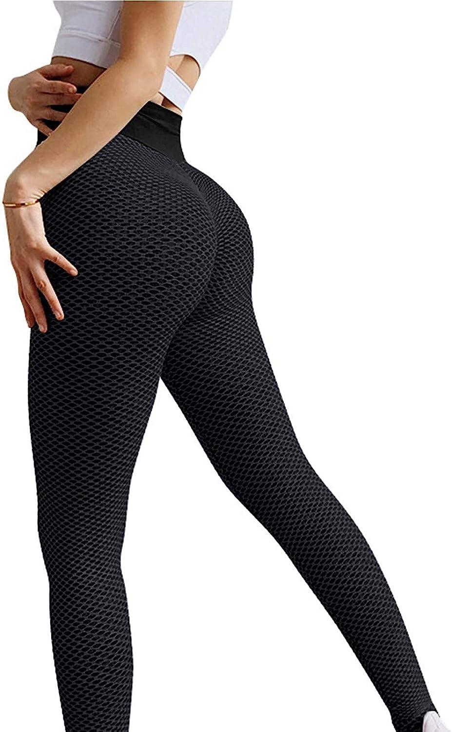 High Waisted Leggings for Women-Womens Black Seamless Workout Leggings  Running Tummy Control Yoga Pants(1