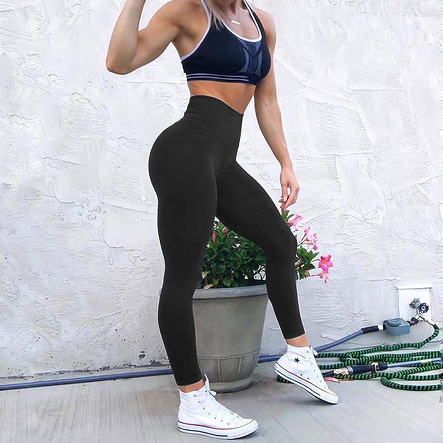 Women Seamless Scrunch Butt Fitness Sport Leggings No Camel Toe V Back Yoga  Pants for Women