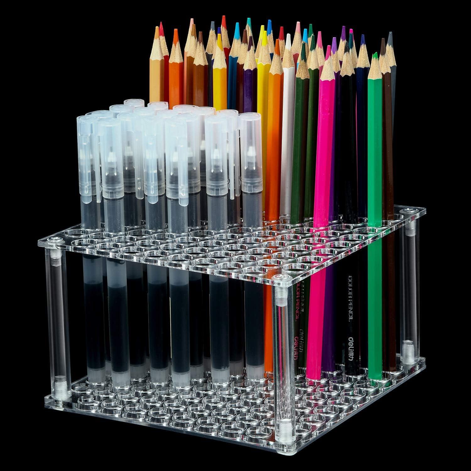 Penholder Desk Foldable Plastic Paintbrush Holders Multi-holes
