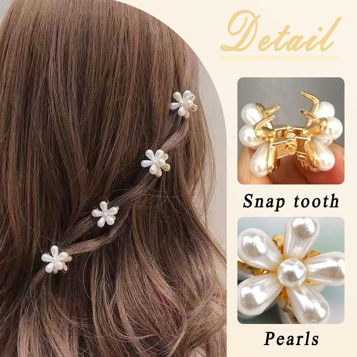 Pearl Daisy Flower Floral Hair Clip Clips Claw Pin Pins Barette