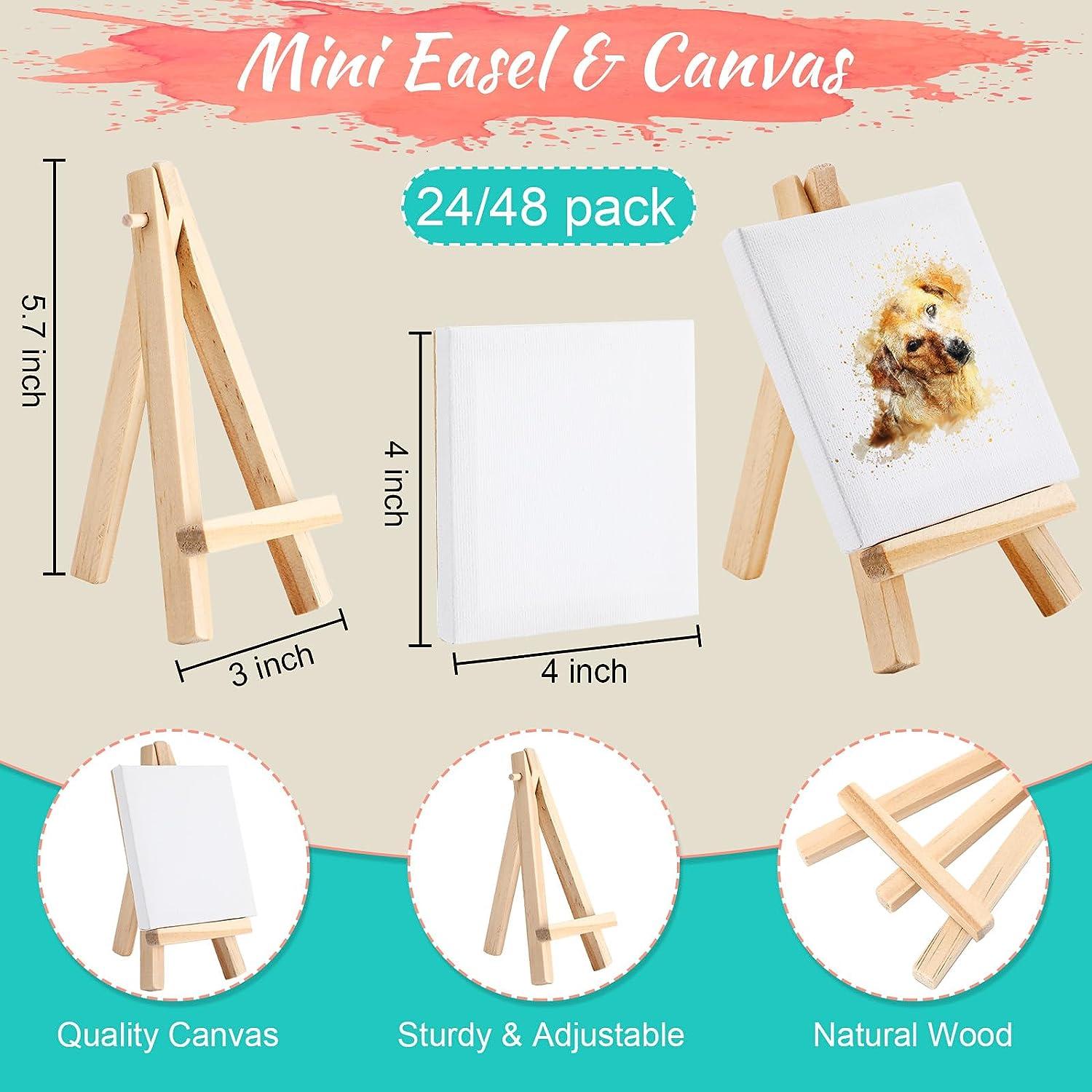 Kids Painting Set, Nature, 3 x 3 Mini Canvas & Easels –