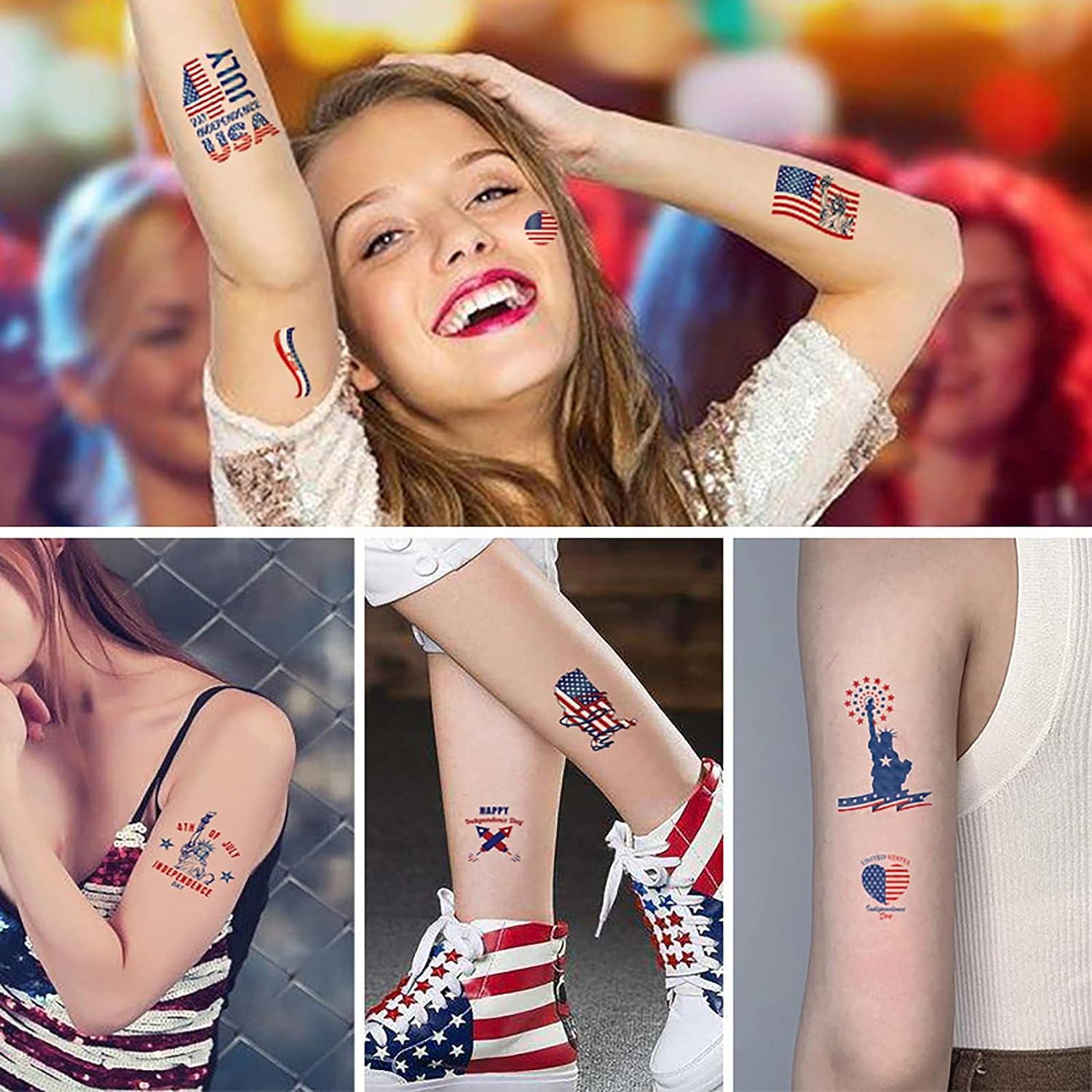 Fourth Of July Decorations Face Eye Tattoos Usa Flag Star Temporary Tattoos  Patriotic Independence Day Temporary Tattoo Stickers 8 Sheets | Fruugo US