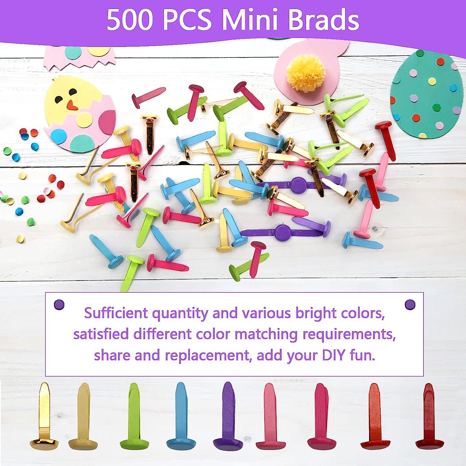 500Pcs Mini Brads for Crafts, Winspeed Colorful Metal Brads for  Scrapbooking Brads, Decorative Paper Fastener Brads for Crafting School DIY  Thumbtacks (8 * 18mm)