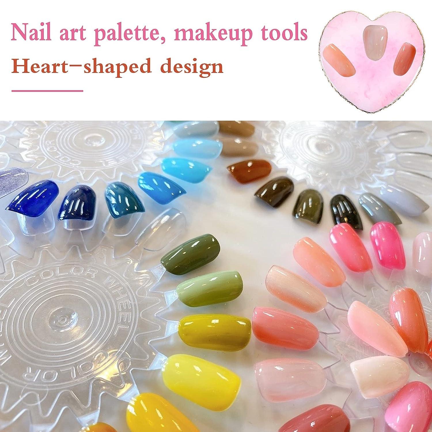 Oneleaf Resin Nail Art Palette, Gel Polish Color Mixing Plate Drawing Painting Dish, Golden Edge Resin Stone, Makeup Palettes, Manicure Nail DIY