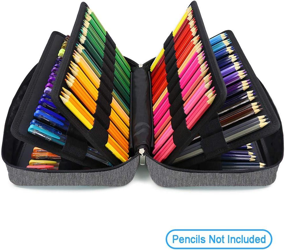 Colored Pencil Case, Large Capacity Pencil Holder Pen Organizer Bag with  Zipper for Watercolor Coloring Pencils, Gel Pens & Markers for Student 