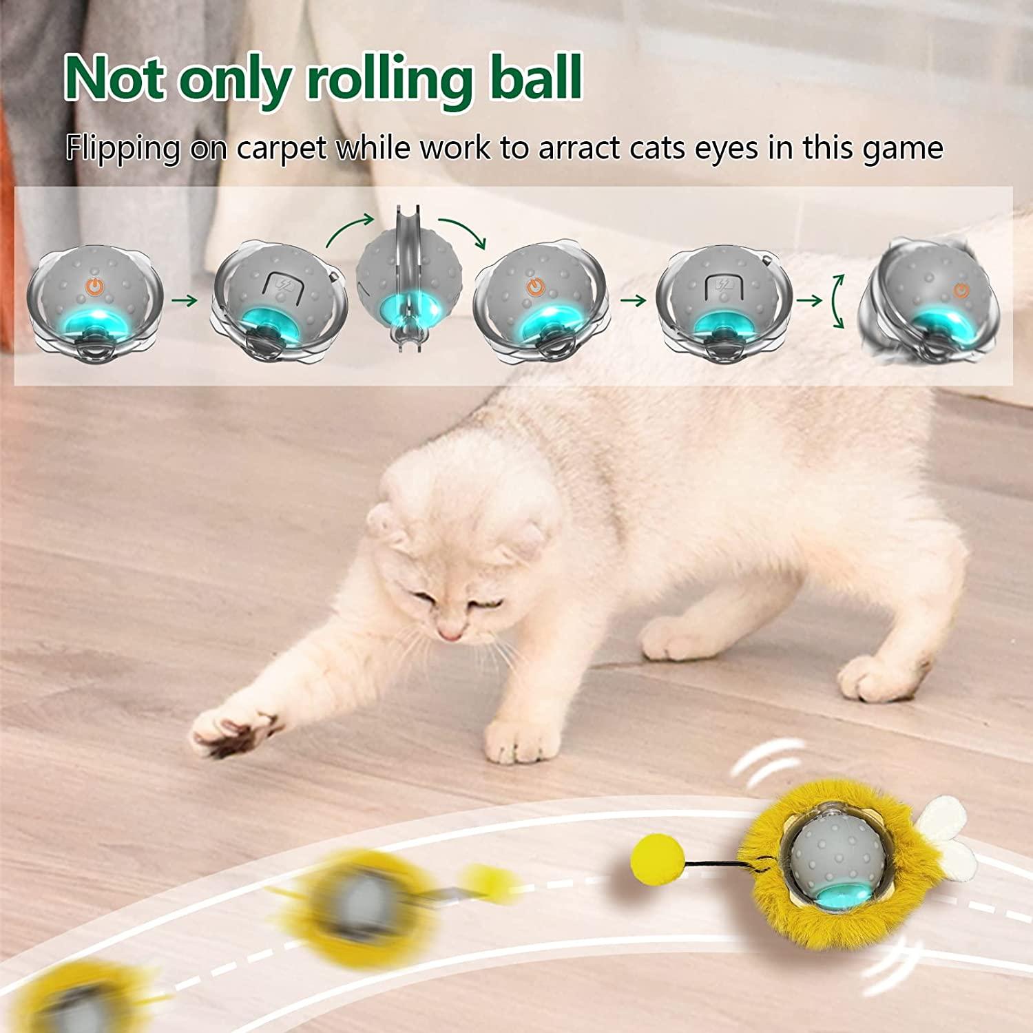US IN STOCK] Cat Treat Dispenser Toy Roller Cat Ball Toy with