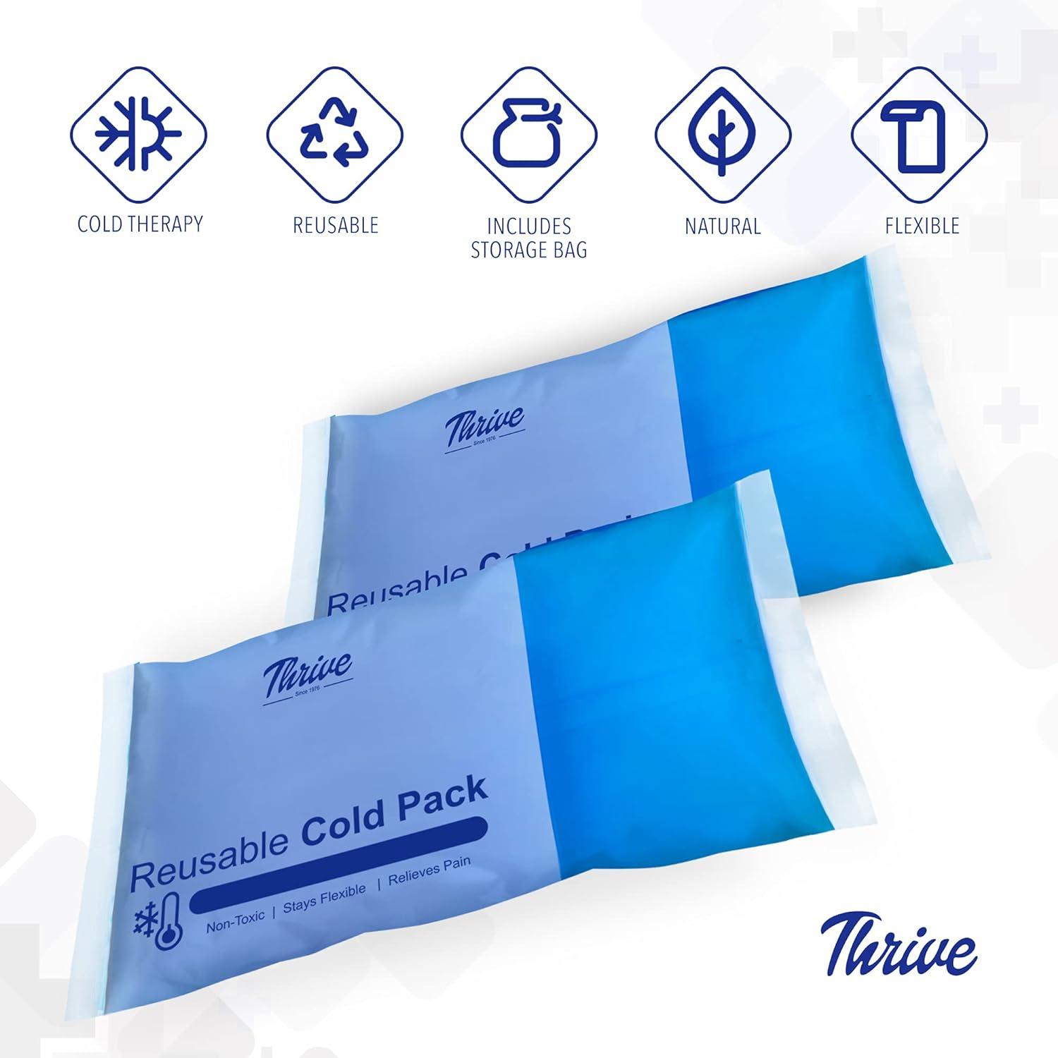 Thrive 4 Pack Small Reusable Ice Packs For Lunch Box Or Cooler