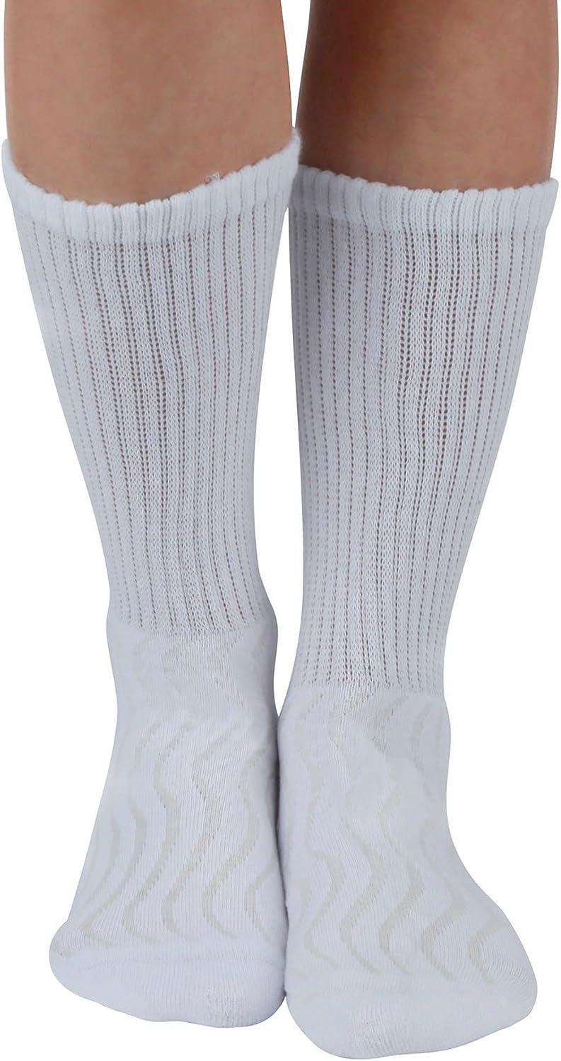MD Polyester Loose Fit Crew Socks Half Cushion Dress Socks– All